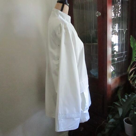 Vintage Classic White Windbreaker Jacket Snap Front Pockets Sz 16 Singapore Barn - Picture 4 of 17